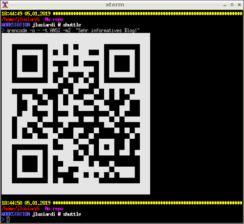 Ausgabe des QR Codes